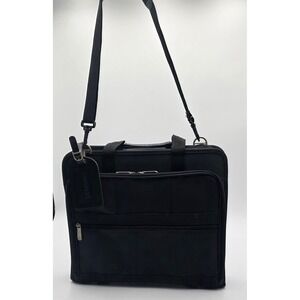 Vintage Compaq Black Nylon Laptop Messenger Bag Briefcase With Strap 14.5x13x4in